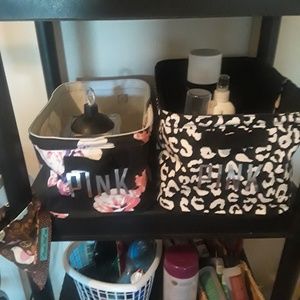Victoria Secret pink storage bins